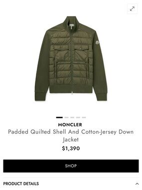 Moncler Olive Quilted Puffer Jacket